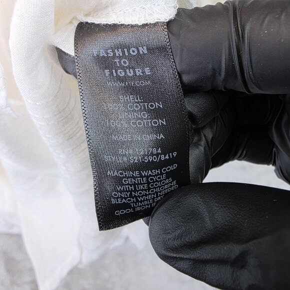 SRV x FTF Dress Womens 2X White Surplice V Neck Tiered Ruffle Hem Cotton Belted - Picture 8 of 10